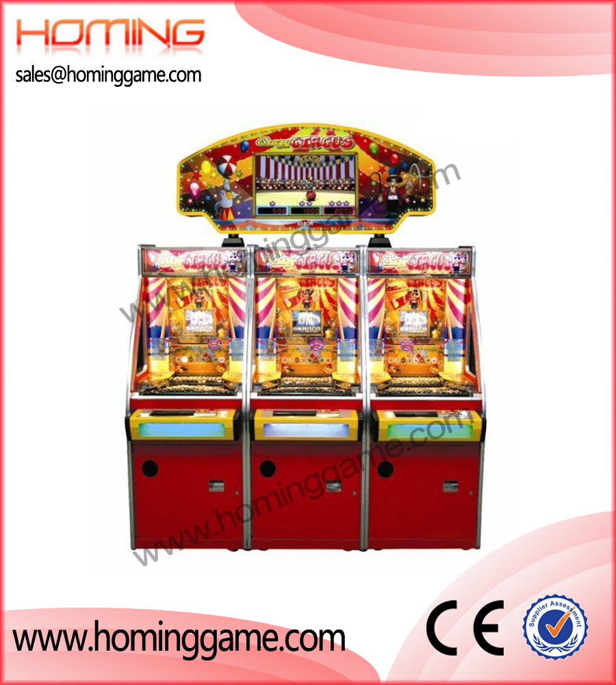 Crazy Circus Coin pusher game machine,coin pusher game machine,game machine,arcade game machine,coin operated game machine,amusement machine